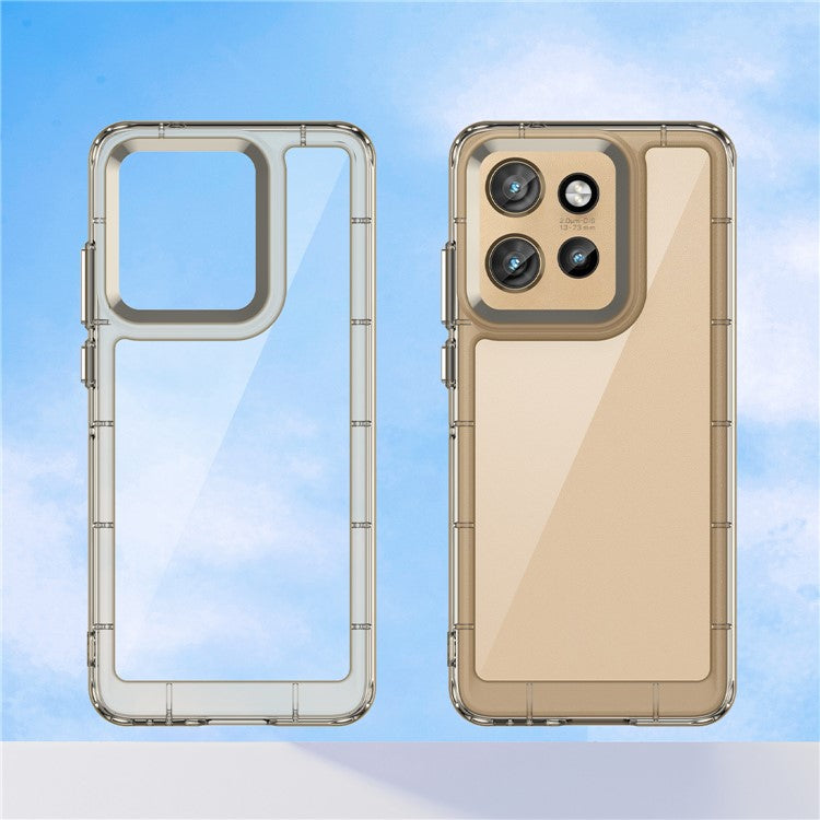 For Motorola Edge 50 Neo 5G / Moto S50 5G / Thinkphone 25 5G Case TPU +Acrylic Protective Clear Phone Cover - Transparent Grey