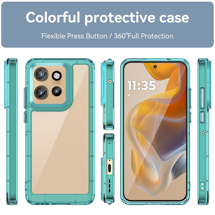 For Motorola Edge 50 Neo 5G / Moto S50 5G / Thinkphone 25 5G Case TPU +Acrylic Protective Clear Phone Cover - Transparent Blue