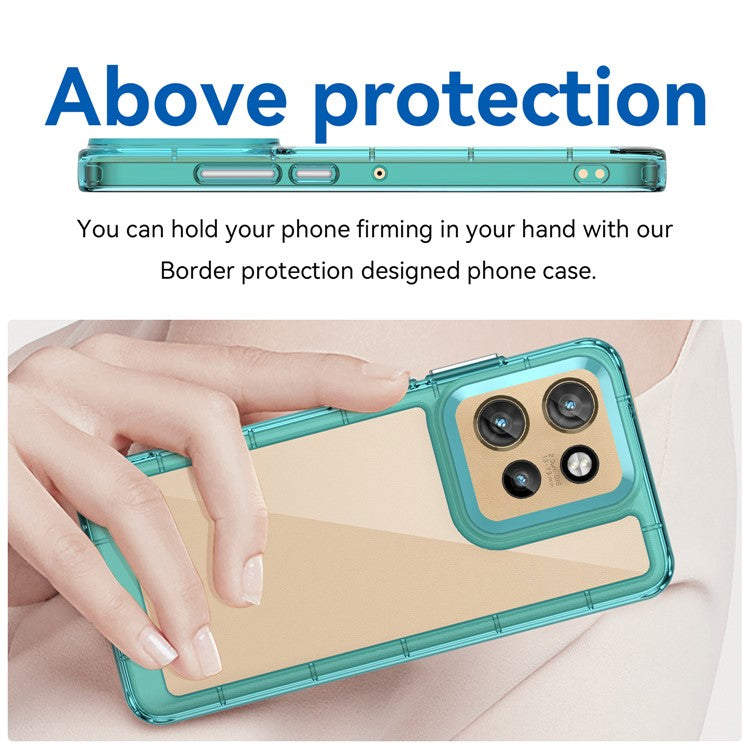 For Motorola Edge 50 Neo 5G / Moto S50 5G / Thinkphone 25 5G Case TPU +Acrylic Protective Clear Phone Cover - Transparent Blue