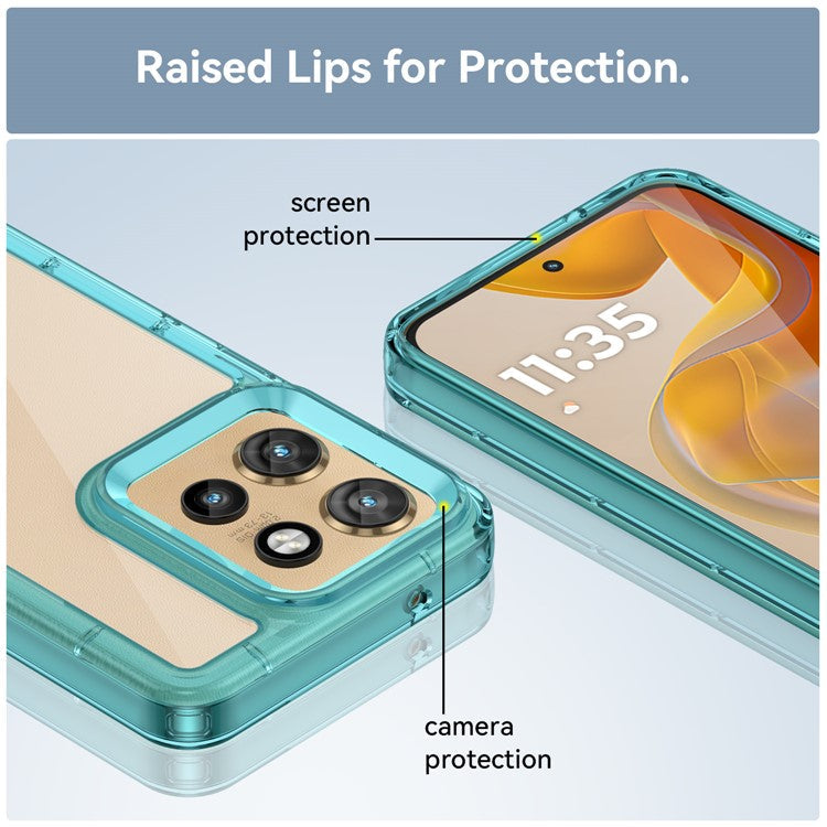 For Motorola Edge 50 Neo 5G / Moto S50 5G / Thinkphone 25 5G Case TPU +Acrylic Protective Clear Phone Cover - Transparent Blue