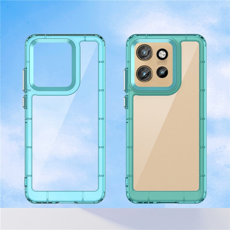For Motorola Edge 50 Neo 5G / Moto S50 5G / Thinkphone 25 5G Case TPU +Acrylic Protective Clear Phone Cover - Transparent Blue