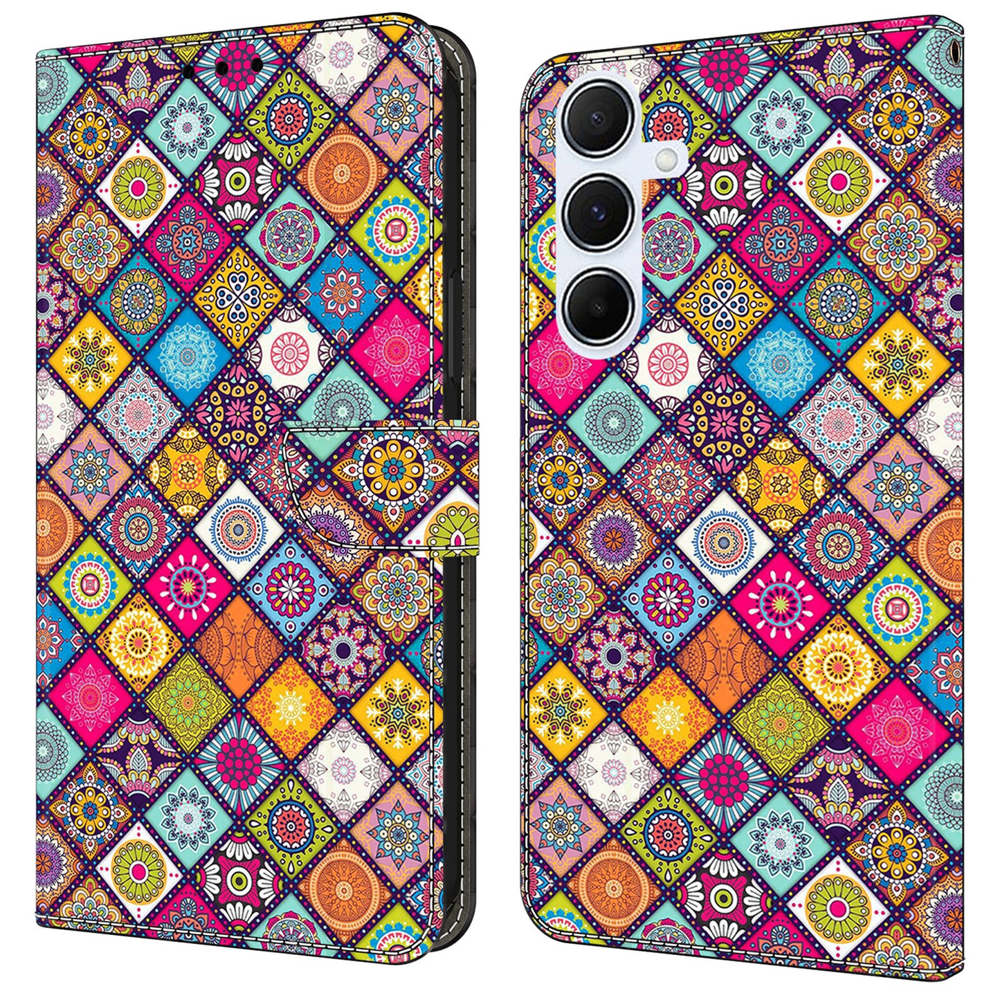 For Samsung Galaxy A16 5G / A16 4G Case Pattern Printed Protective Cover TPU+PU Leather Flip Phone Case - Colorful Leather