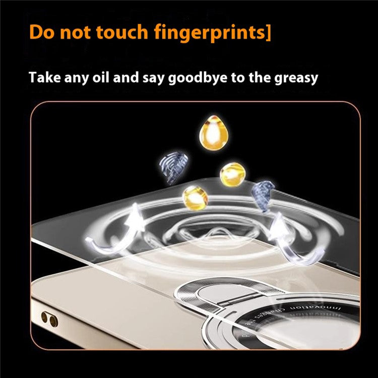 For iPhone 16 Pro Case Ring Kickstand Electroplating PC Phone Cover with Lens Film Compatible with MagSafe - Gold