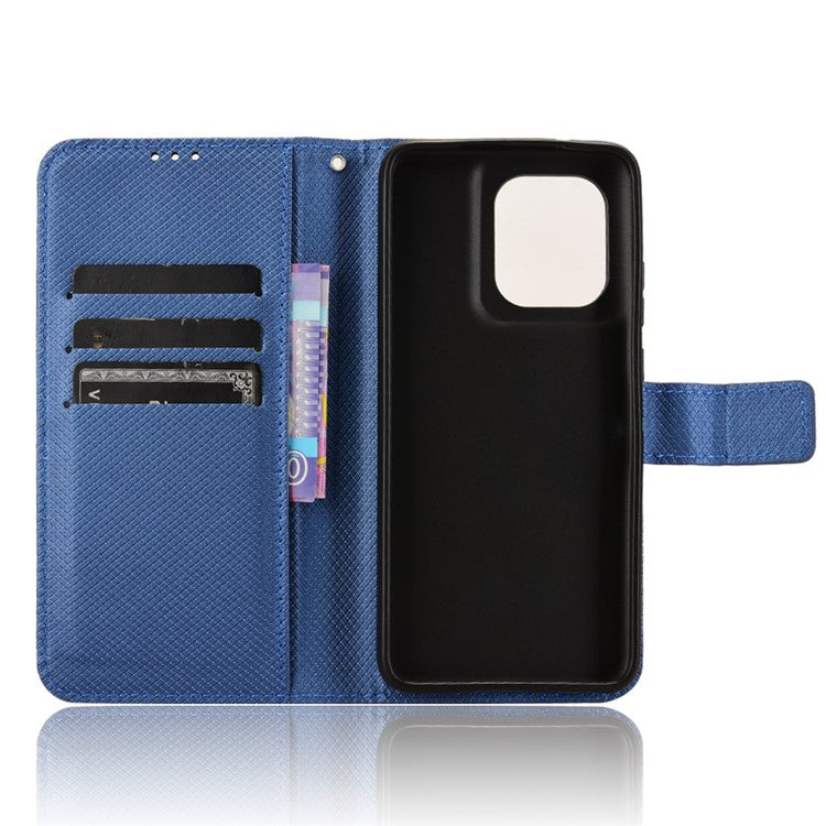 For Motorola Thinkphone 25 5G / Edge 50 Neo 5G / Moto S50 5G Case PU Leather Diamond Texture Wallet Phone Cover - Blue