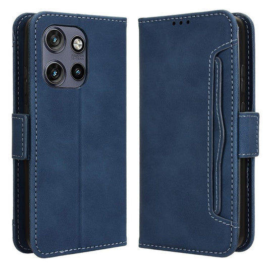 For Motorola Thinkphone 25 5G / Edge 50 Neo 5G / Moto S50 5G Leather Case Phone Wallet Cover with Multiple Card Slots - Blue