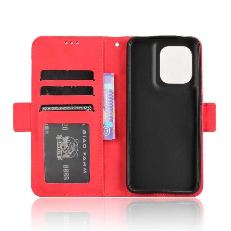 For Motorola Thinkphone 25 5G / Edge 50 Neo 5G / Moto S50 5G Leather Case Phone Wallet Cover with Multiple Card Slots - Red