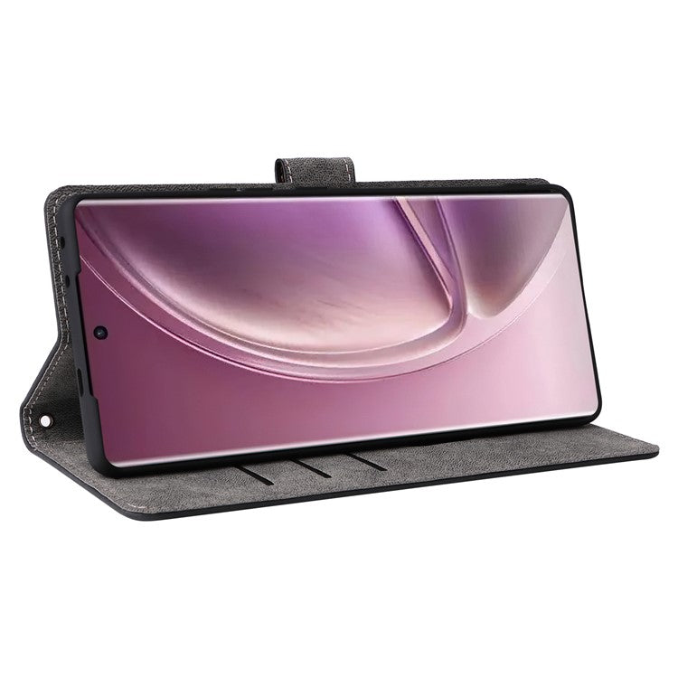 For Infinix Zero 40 5G X6861 Wallet Case RFID Blocking PU Leather Cover Stand View - Black