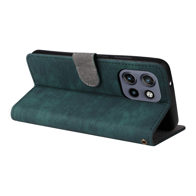 For Motorola Thinkphone 25 5G / Edge 50 Neo 5G / Moto S50 5G Wallet Case RFID Blocking PU Leather Cover Stand View - Green