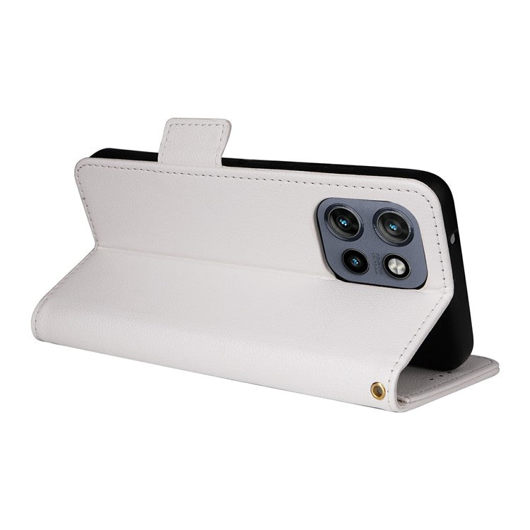 For Motorola Thinkphone 25 5G / Edge 50 Neo 5G / Moto S50 5G Case Litchi Texture PU Leather Wallet Flip Phone Cover - White