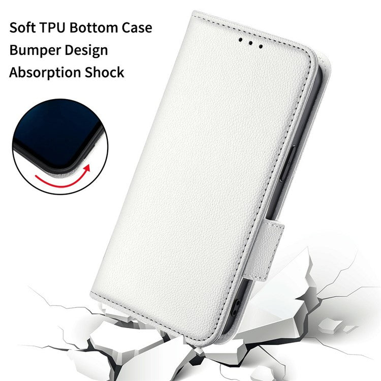 For Motorola Thinkphone 25 5G / Edge 50 Neo 5G / Moto S50 5G Case Litchi Texture PU Leather Wallet Flip Phone Cover - White