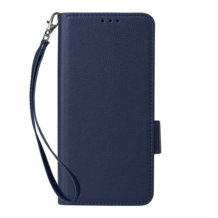For Motorola Thinkphone 25 5G / Edge 50 Neo 5G / Moto S50 5G Case Litchi Texture PU Leather Wallet Flip Phone Cover - Dark Blue