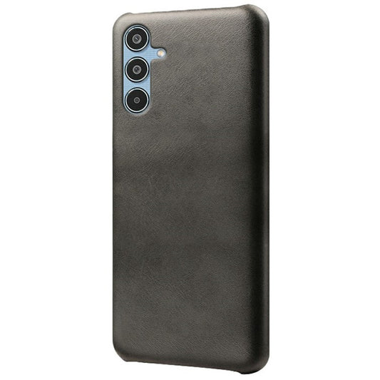 For Samsung Galaxy M35 5G Case Calf Texture PU Leather Hard PC Protective Phone Cover - Black