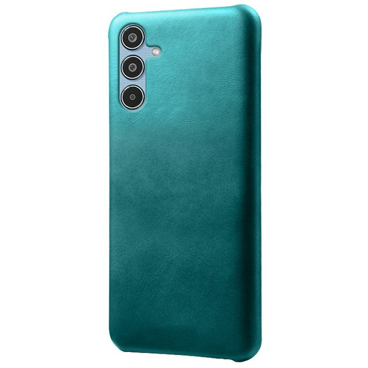 For Samsung Galaxy M35 5G Case Calf Texture PU Leather Hard PC Protective Phone Cover - Green