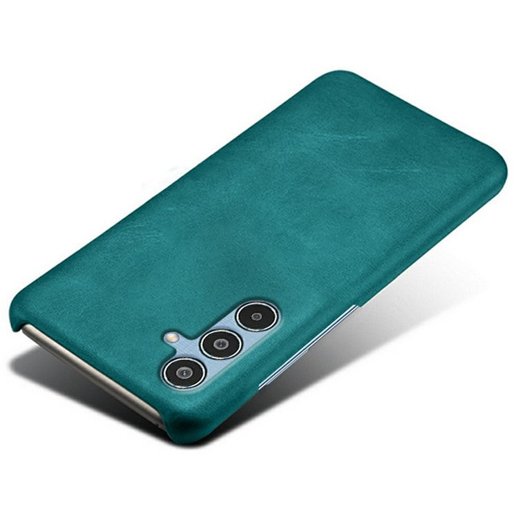 For Samsung Galaxy M35 5G Case Calf Texture PU Leather Hard PC Protective Phone Cover - Green