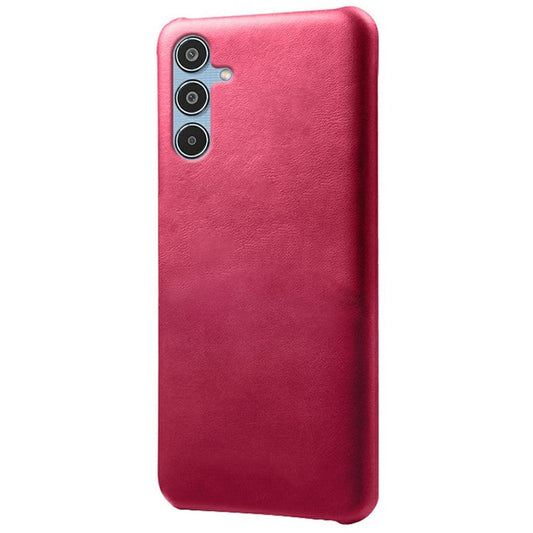 For Samsung Galaxy M35 5G Case Calf Texture PU Leather Hard PC Protective Phone Cover - Rose