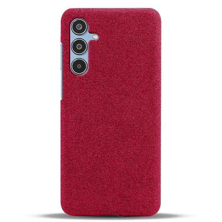 For Samsung Galaxy M35 5G Case Cloth Texture Anti-Scratch Protective PC Phone Cover - Red