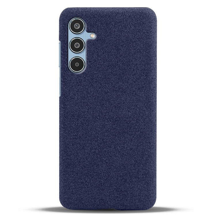 For Samsung Galaxy M35 5G Case Cloth Texture Anti-Scratch Protective PC Phone Cover - Blue