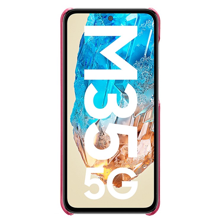 For Samsung Galaxy M35 5G Case Dual Card Slots PU Leather + Hard PC Phone Cover - Rose