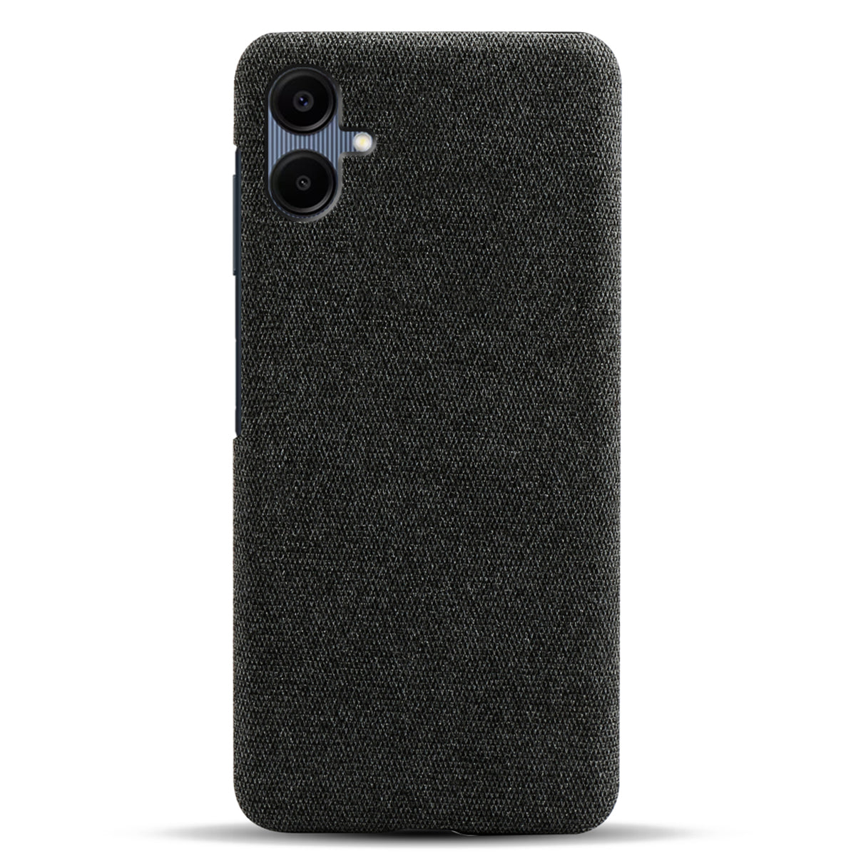 For Samsung Galaxy A06 Case Cloth Texture Anti-Scratch Protective PC Phone Cover - Black