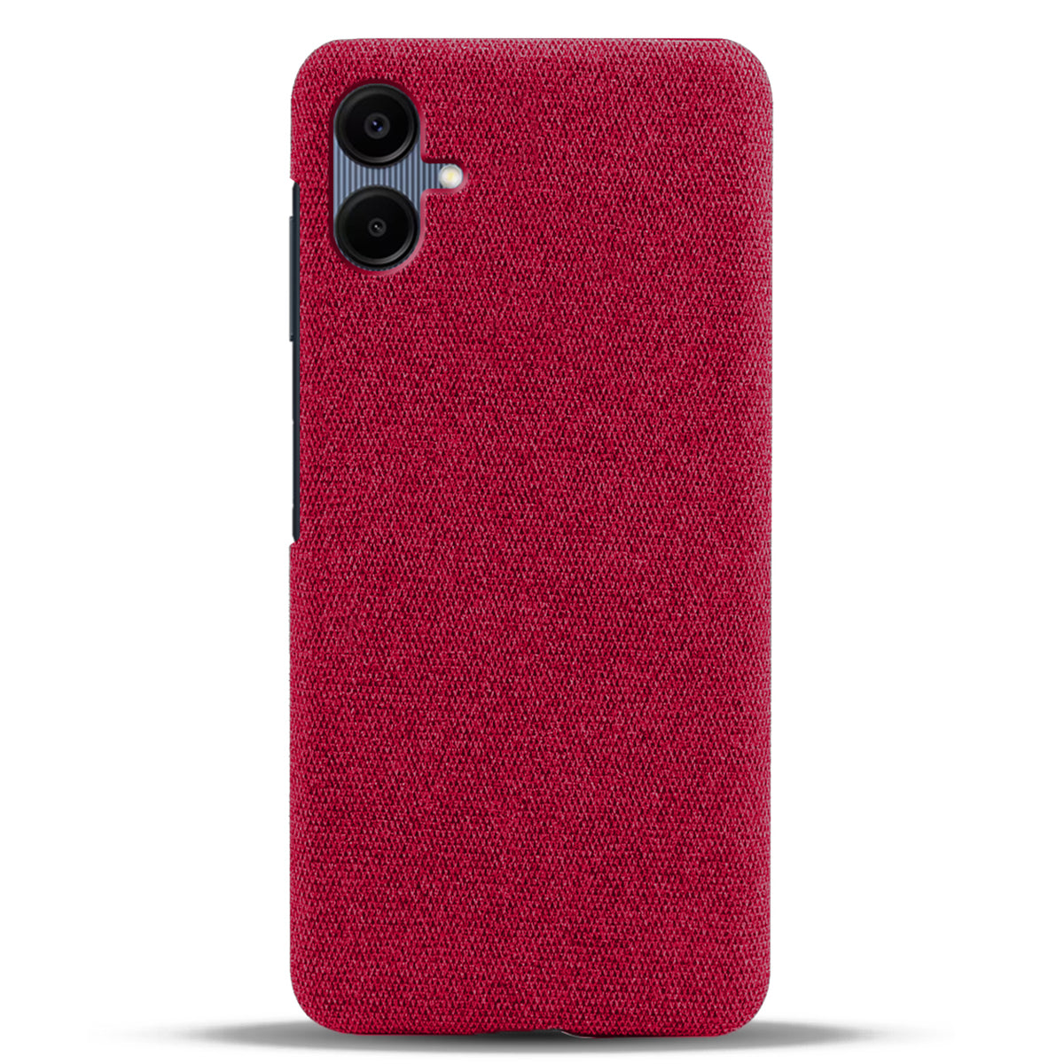 For Samsung Galaxy A06 Case Cloth Texture Anti-Scratch Protective PC Phone Cover - Red