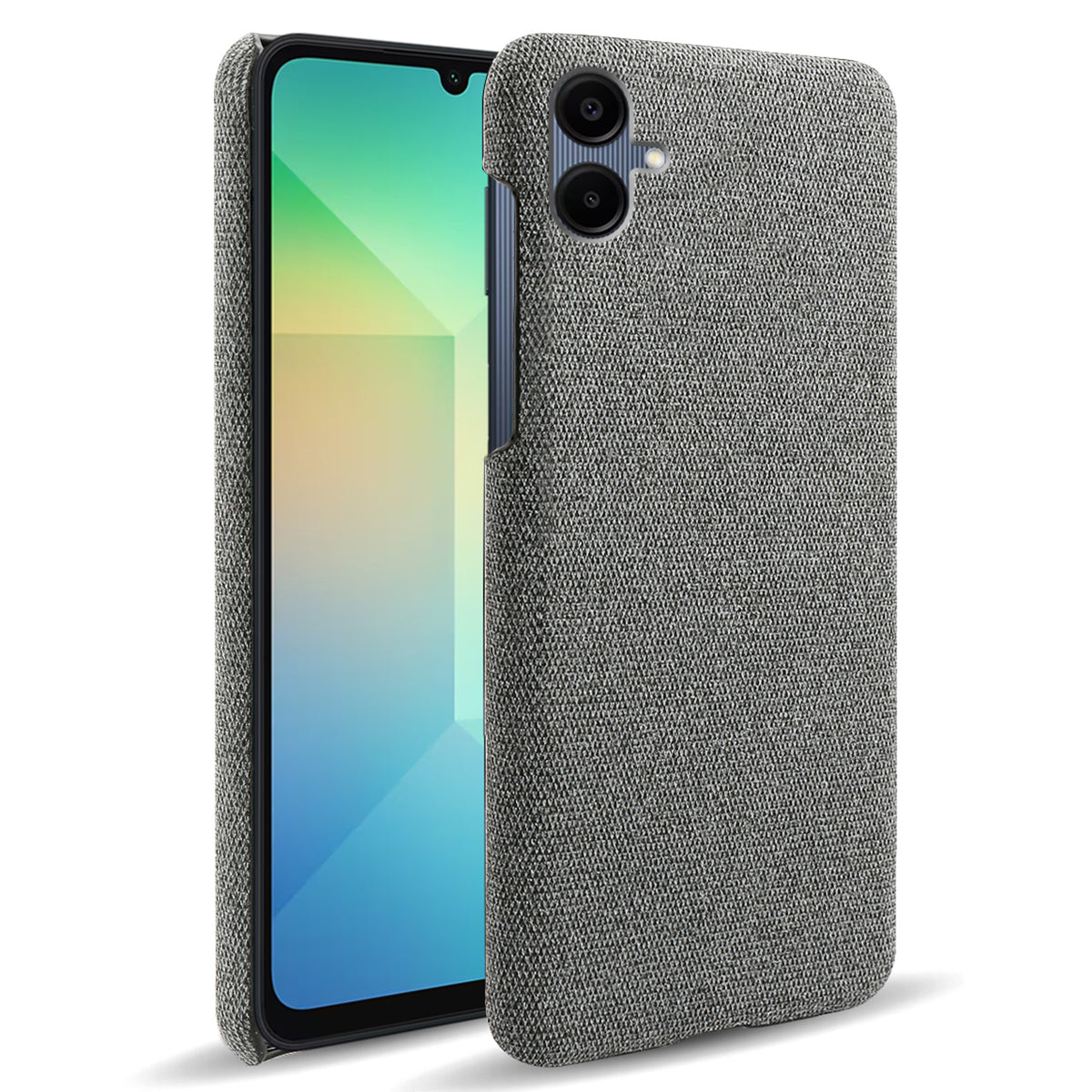 For Samsung Galaxy A06 Case Cloth Texture Anti-Scratch Protective PC Phone Cover - Grey