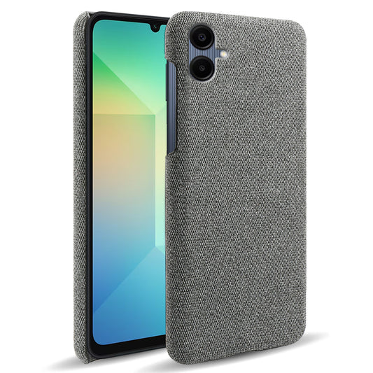 For Samsung Galaxy A06 Case Cloth Texture Anti-Scratch Protective PC Phone Cover - Grey