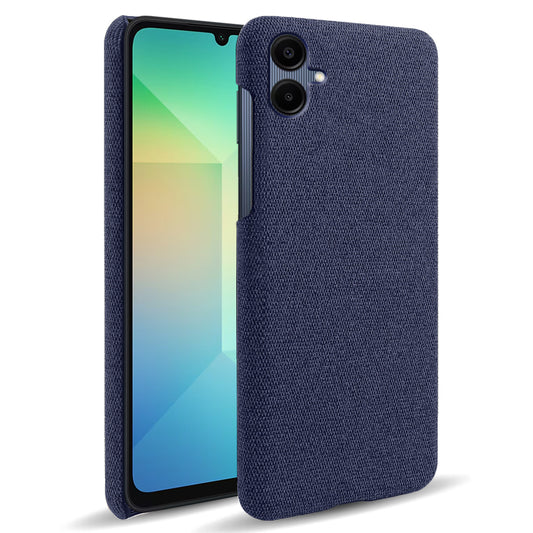 For Samsung Galaxy A06 Case Cloth Texture Anti-Scratch Protective PC Phone Cover - Blue