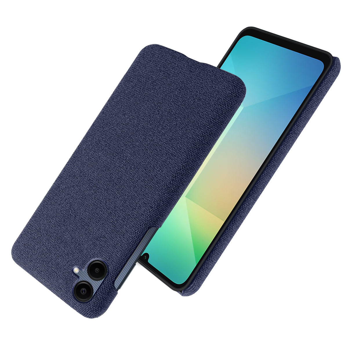 For Samsung Galaxy A06 Case Cloth Texture Anti-Scratch Protective PC Phone Cover - Blue