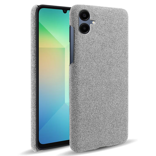 For Samsung Galaxy A06 Case Cloth Texture Anti-Scratch Protective PC Phone Cover - Light Grey