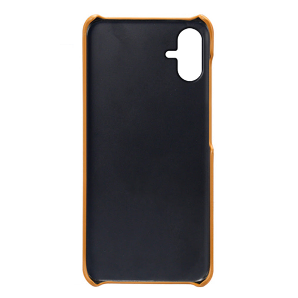 For Samsung Galaxy A06 Case Dual Card Slots PU Leather + Hard PC Phone Cover - Orange