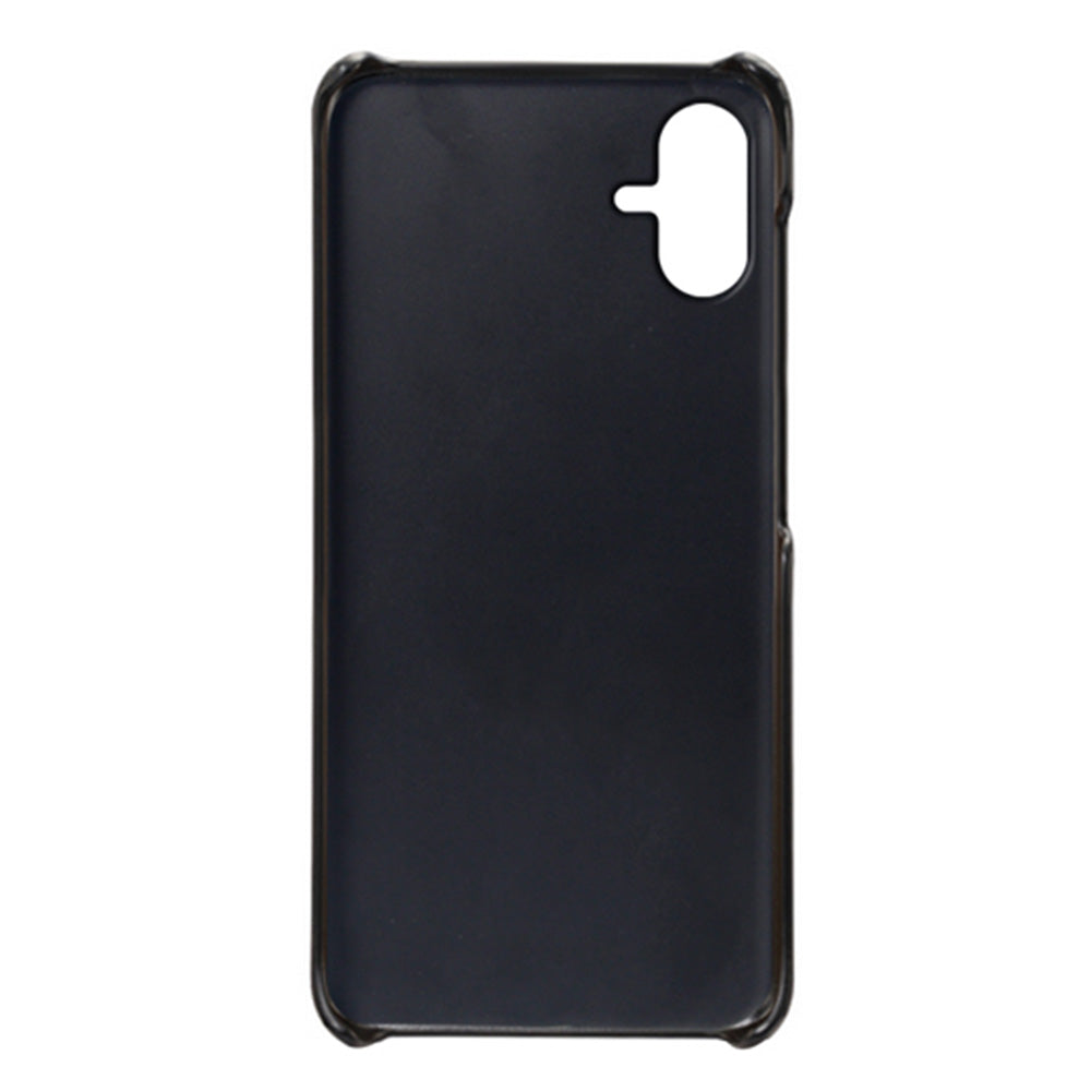 For Samsung Galaxy A06 Case Dual Card Slots PU Leather + Hard PC Phone Cover - Black