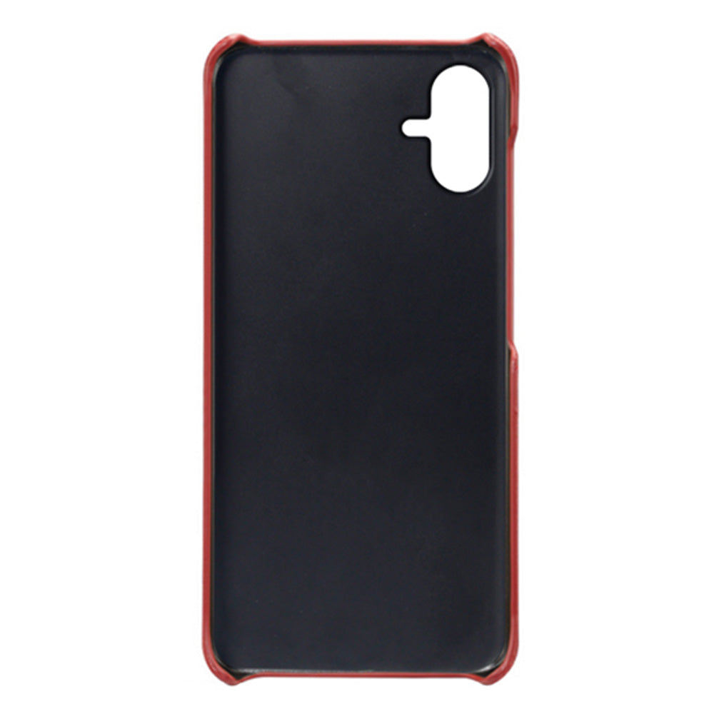For Samsung Galaxy A06 Case Dual Card Slots PU Leather + Hard PC Phone Cover - Red