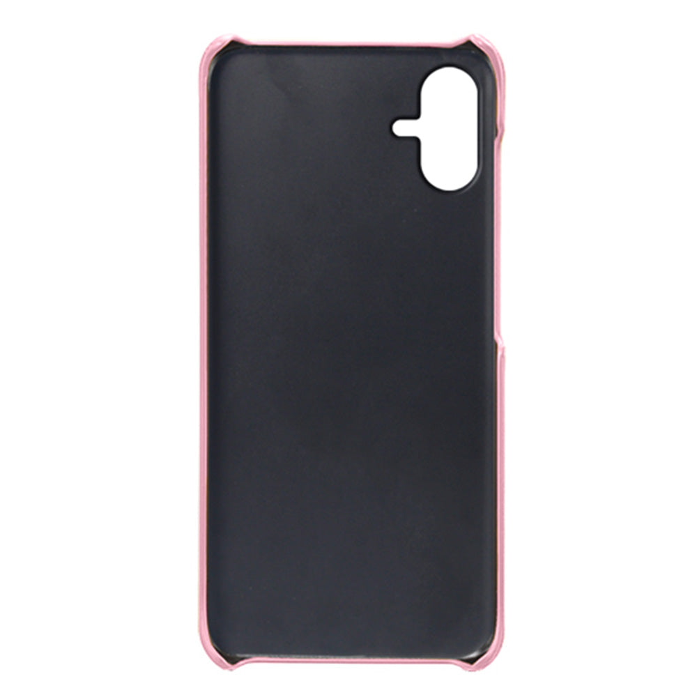 For Samsung Galaxy A06 Case Dual Card Slots PU Leather + Hard PC Phone Cover - Rose Gold