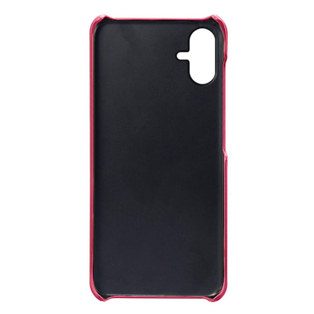 For Samsung Galaxy A06 Case Dual Card Slots PU Leather + Hard PC Phone Cover - Rose