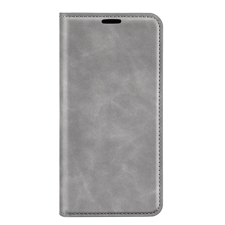 For Motorola Moto X30 Pro 5G / Edge 30 Ultra 5G Skin-touch Feeling Phone Cover Magnetic Auto-absorbed PU Leather Case with Stand Wallet - Grey