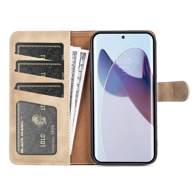 For Motorola Moto X30 Pro 5G / Edge 30 Ultra 5G Phone Case Anti-Drop Shockproof Case Color Splicing PU Leather TPU Cover with Stand Wallet - Yellow