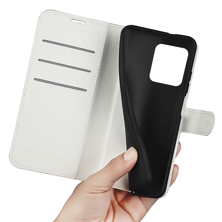For Motorola Moto X30 Pro 5G / Edge 30 Ultra 5G Drop-proof Litchi Texture Folio Flip Phone Case PU Leather Wallet Stand Protective Cover - White