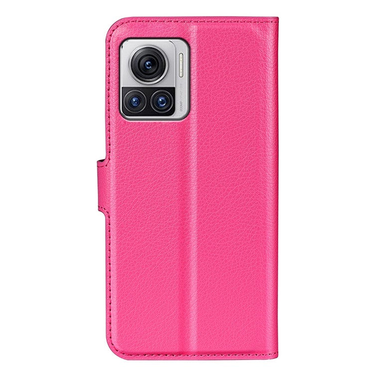 For Motorola Moto X30 Pro 5G / Edge 30 Ultra 5G Drop-proof Litchi Texture Folio Flip Phone Case PU Leather Wallet Stand Protective Cover - Rose