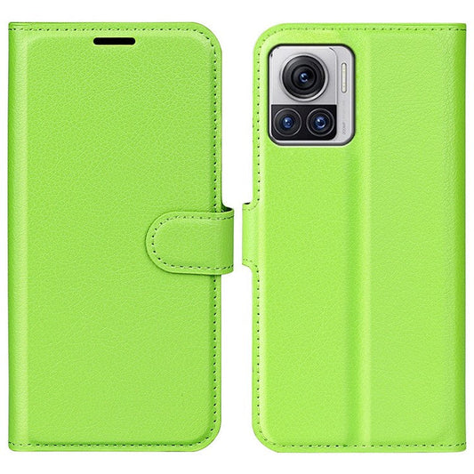 For Motorola Moto X30 Pro 5G / Edge 30 Ultra 5G Drop-proof Litchi Texture Folio Flip Phone Case PU Leather Wallet Stand Protective Cover - Green
