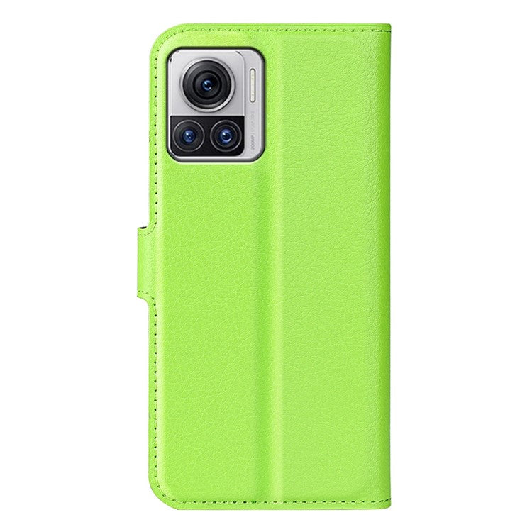 For Motorola Moto X30 Pro 5G / Edge 30 Ultra 5G Drop-proof Litchi Texture Folio Flip Phone Case PU Leather Wallet Stand Protective Cover - Green