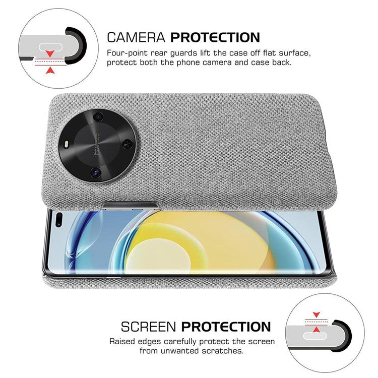 For Huawei Maimang 30 5G Case Cloth Texture Anti-Scratch Protective PC Phone Cover - Light Grey
