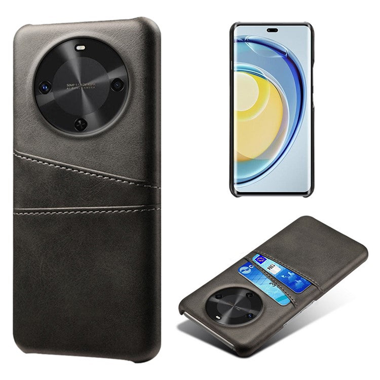 For Huawei Maimang 30 5G Case Dual Card Slots PU Leather + Hard PC Phone Cover - Black