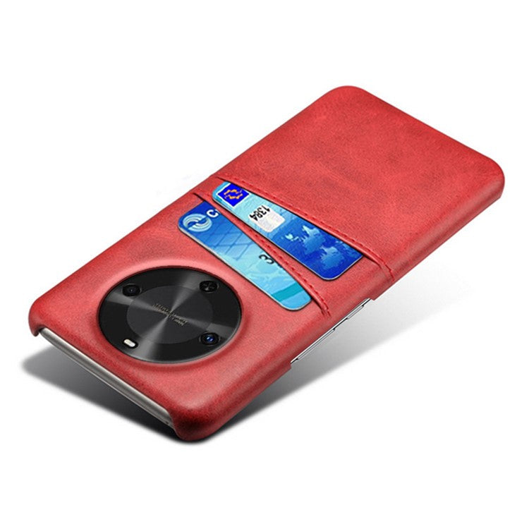 For Huawei Maimang 30 5G Case Dual Card Slots PU Leather + Hard PC Phone Cover - Red