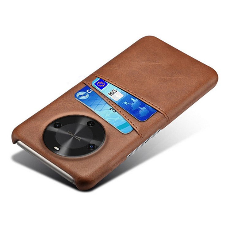 For Huawei Maimang 30 5G Case Dual Card Slots PU Leather + Hard PC Phone Cover - Brown