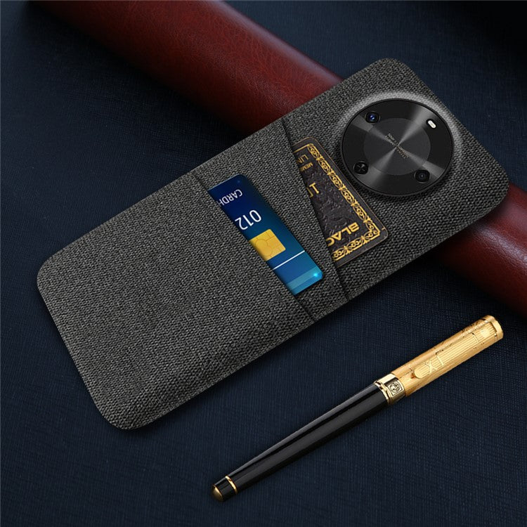 For Huawei Maimang 30 5G Case Cloth + Hard PC Phone Cover with Dual Card Slots - Black