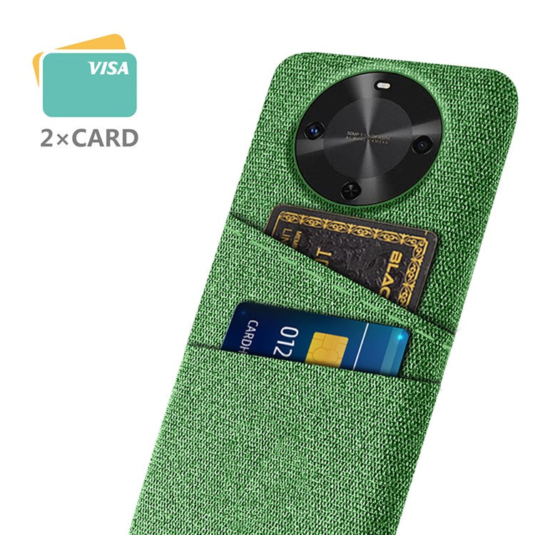 For Huawei Maimang 30 5G Case Cloth + Hard PC Phone Cover with Dual Card Slots - Green