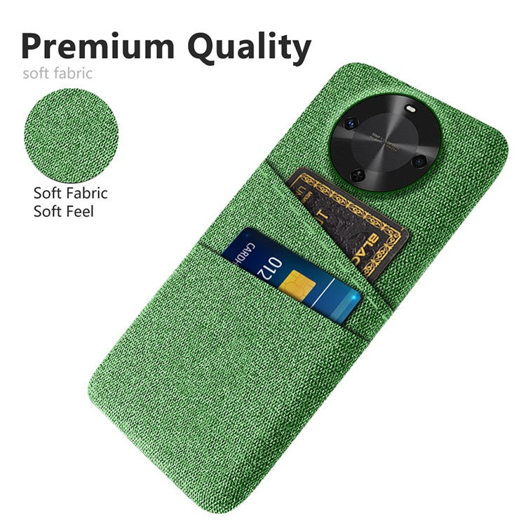 For Huawei Maimang 30 5G Case Cloth + Hard PC Phone Cover with Dual Card Slots - Green
