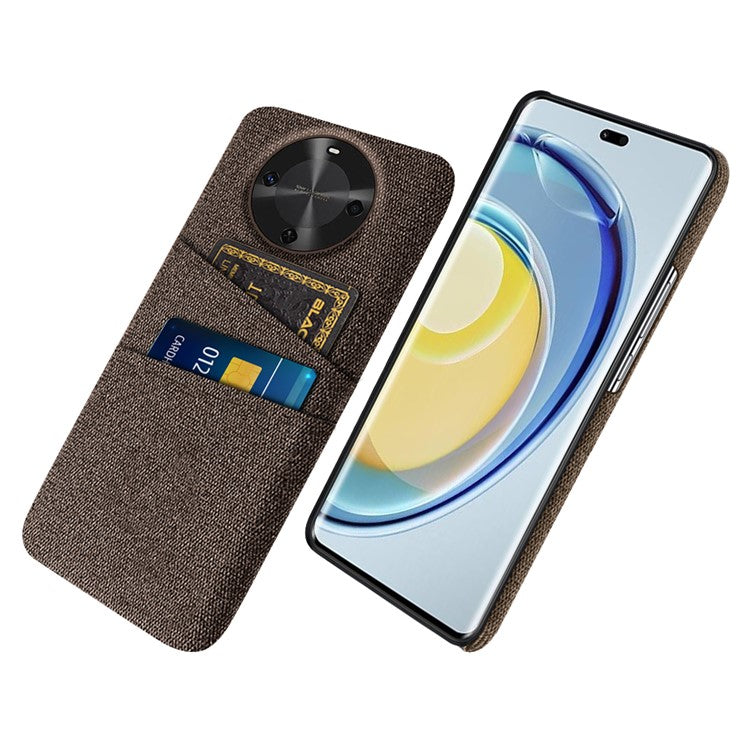 For Huawei Maimang 30 5G Case Cloth + Hard PC Phone Cover with Dual Card Slots - Brown