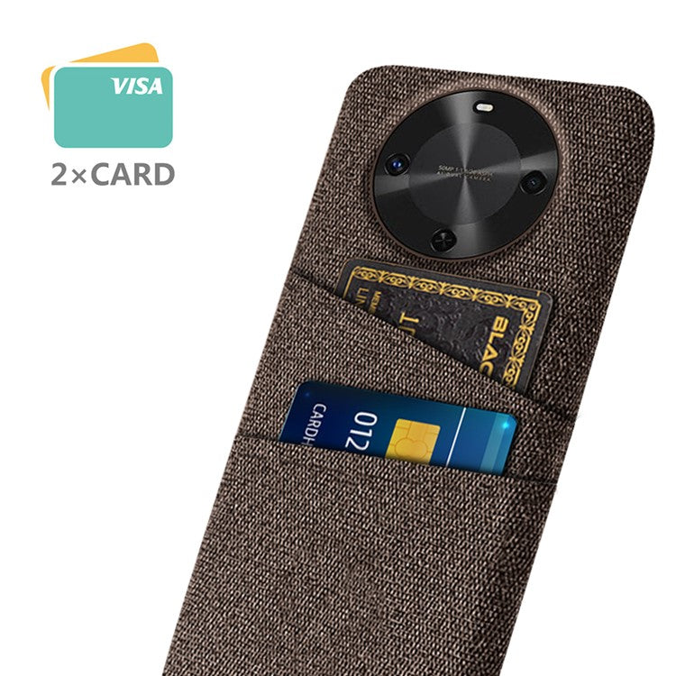 For Huawei Maimang 30 5G Case Cloth + Hard PC Phone Cover with Dual Card Slots - Brown