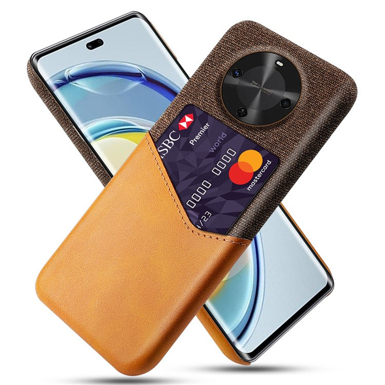 For Huawei Maimang 30 5G Case Cloth Texture PU Leather Hard PC Card Slot Phone Cover - Orange